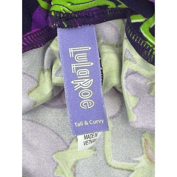 Lularoe Tall & Curvy Leggings With Kermit The Frog Print Purple New - Picture 3 of 5